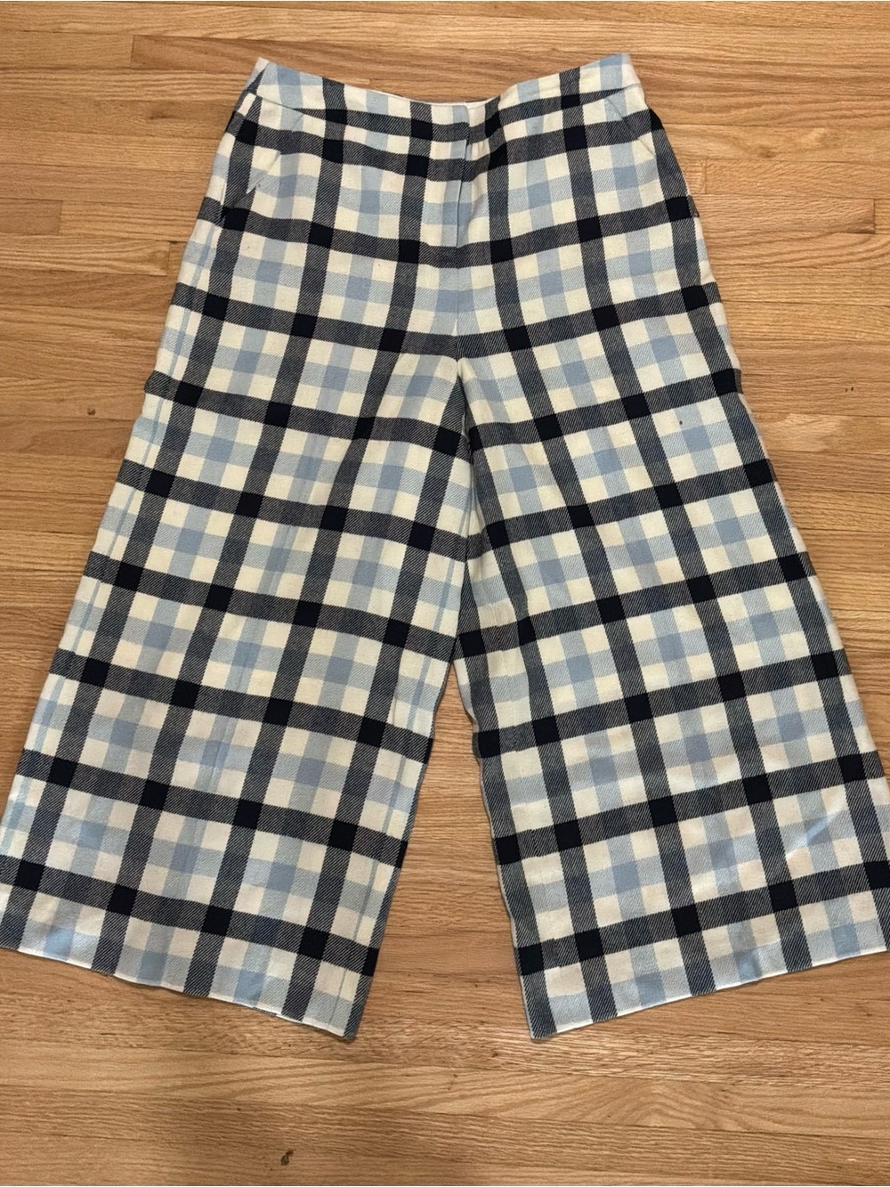Boden British Tweed Wide-Leg Wool Plaid Pants - 10